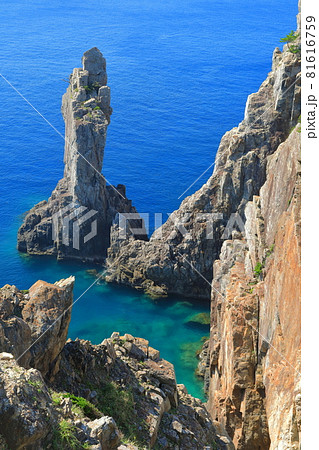 【高知県】晴天下の観音岩（大堂海岸） 81616759