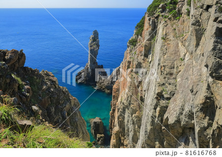 【高知県】晴天下の観音岩（大堂海岸） 81616768