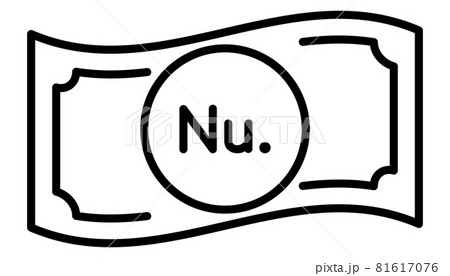 ブータン・ニュルタム　紙幣　ラインアイコン 81617076