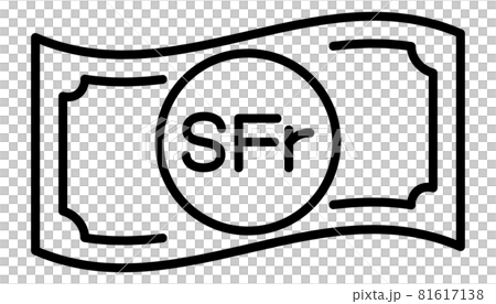 Swiss franc banknote line icon Swiss franc banknote line icon 81617138