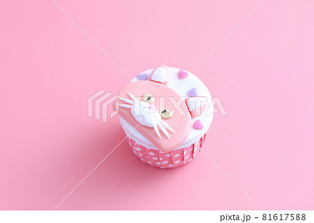 cupcake isolated in pink background 81617588