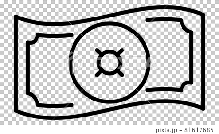 國際貨幣符號鈔票線圖標 國際貨幣符號鈔票線圖標 81617685