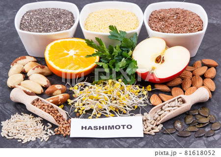 Best nutritious food for healthy thyroid. Natural eating containing vitamins Best nutritious food for healthy thyroid. Natural eating containing vitamins 81618052