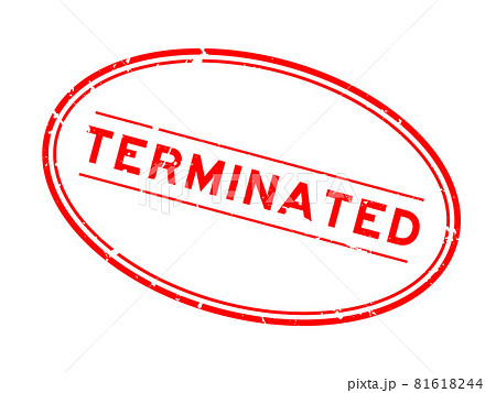 Grunge red terminated word oval rubber seal stamp on white background Grunge red terminated word oval rubber seal stamp on white background 81618244