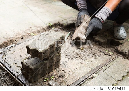 外構工事 インターロッキング施工 外構工事 インターロッキング施工 81619611