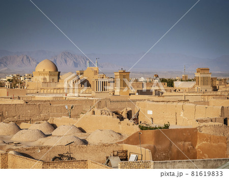 rootops and landscape view of yazd city old town iran rootops and landscape view of yazd city old town iran 81619833