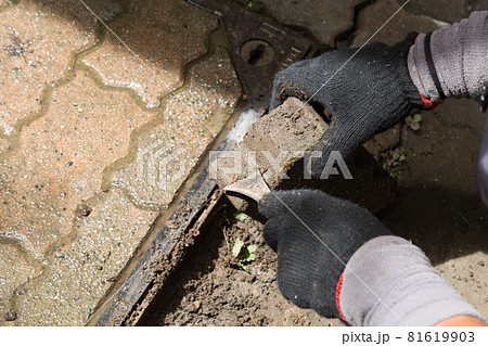 外構工事　インターロッキング施工 81619903