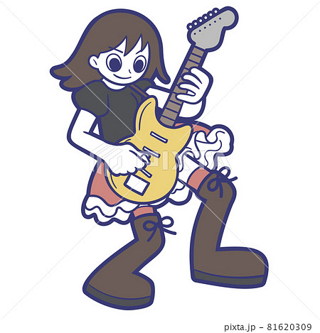 ギタリスト 女 のイラスト素材