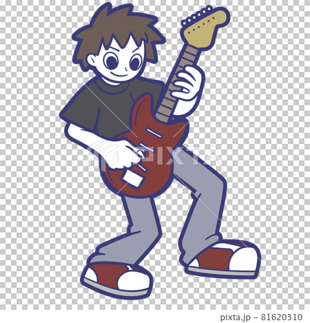 ギタリスト 男 のイラスト素材