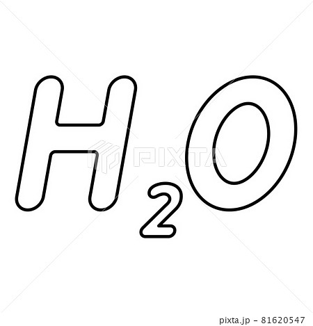 Chemical formula H2O Water contour outline icon  81620547