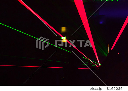 Colorful lights show. Laser show in motion in dark 81620864