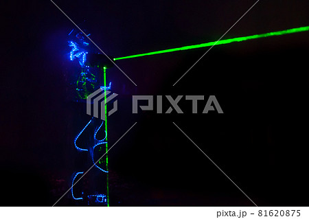 Colorful lights show. Laser show in motion in dark Colorful lights show. Laser show in motion in dark 81620875