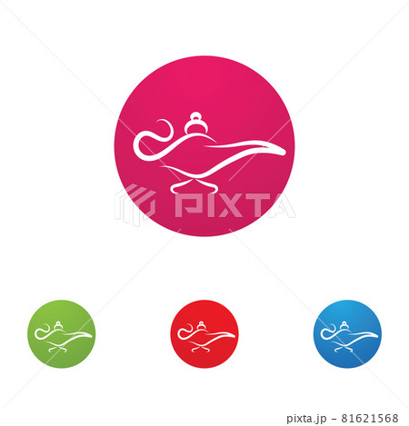 magic lamp logo and icon vector image 81621568