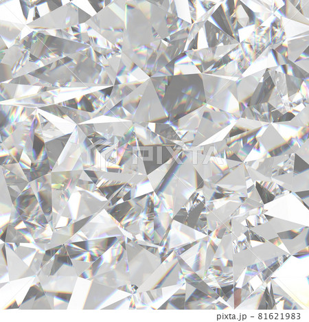 Beautiful 3D Rendered Shiny Diamond in Brilliant Cut on White Background, Crystal Background 81621983