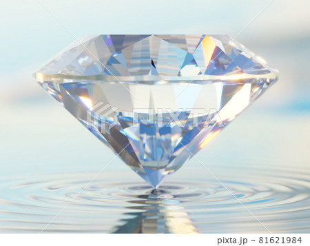 Beautiful 3D Rendered Shiny Diamond in Brilliant Cut on Black Background , Crystal Background Beautiful 3D Rendered Shiny Diamond in Brilliant Cut on Black Background , Crystal Background 81621984