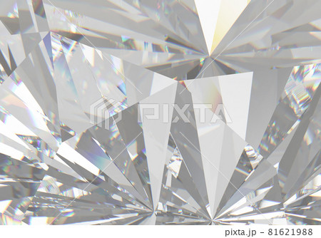 Beautiful 3D Rendered Shiny Diamond in Brilliant Cut on White Background, Crystal Background 81621988