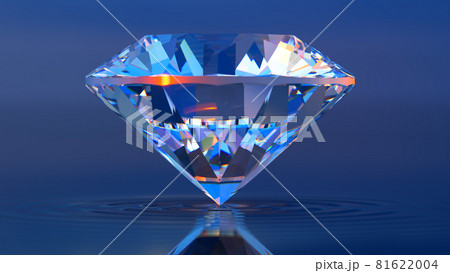 Beautiful 3D Rendered Shiny Diamond in Brilliant Cut on Black Background , Crystal Background Beautiful 3D Rendered Shiny Diamond in Brilliant Cut on Black Background , Crystal Background 81622004
