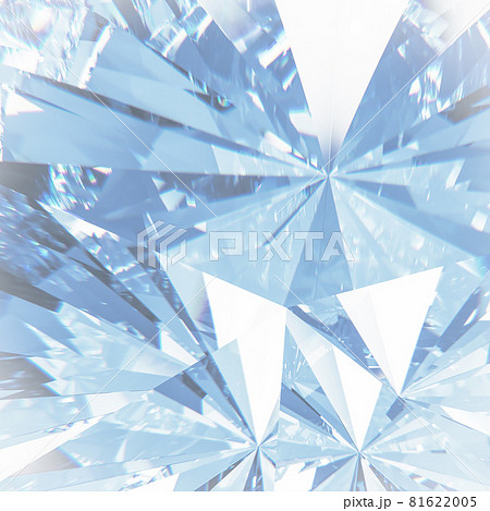 Beautiful 3D Rendered Shiny Diamond in Brilliant Cut on White Background, Crystal Background 81622005