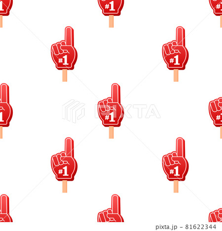 Fan logo hand with finger up. Hand up with number 1 pattern. Vector stock illustration. 81622344
