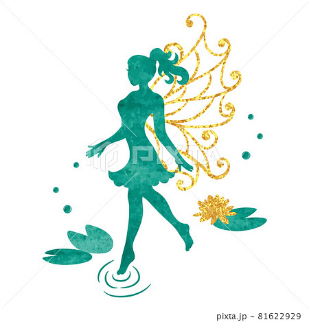 Watercolor water fairy isolated on white. Watercolor water fairy isolated on white. 81622929