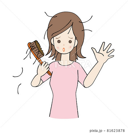 抜け毛に悩む女性 脱毛 81623878