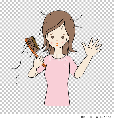抜け毛に悩む女性 脱毛 81623878