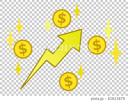 為替のドルが増加するイラストのイラスト素材