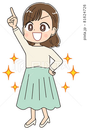 オフィスカジュアル 清楚な服を着た女性のイラスト素材