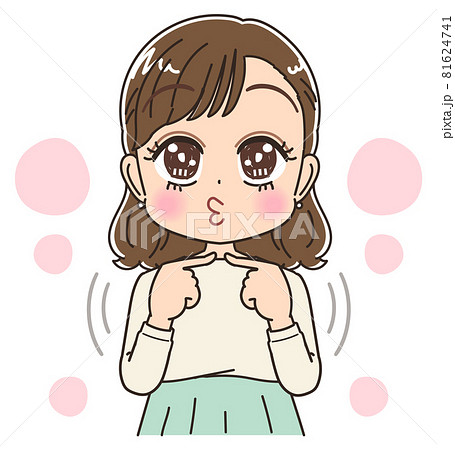 オフィスカジュアル 清楚な服を着た女性のイラスト素材