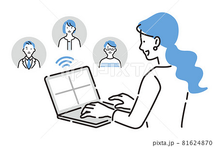 人物 WEB会議をする女性 81624870