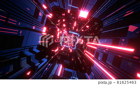トンネル クラブイベント VJ アブストラクト サイバー空間 赤 [別Verあり] 81625463