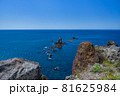 真っ青な積丹ブルーに立ち尽くす神威岩【北海道神威岬】 81625984