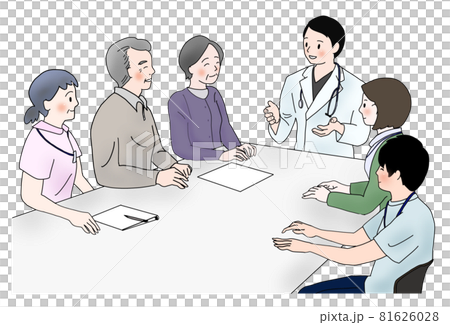 Meeting of persons in charge of medical care and welfare (conference at discharge, rehabilitation meeting, care meeting, cooperation with other occupations) 81626028