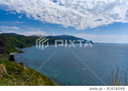 高台から見た積丹の海【北海道神威岬】 81626088
