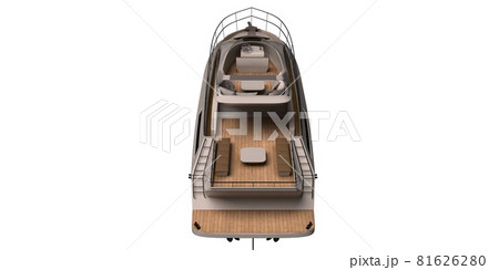 Modern yacht isolated on white background 3d illustration 81626280