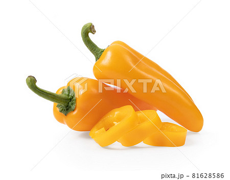 orange peppers(capsicum) on a white 81628586
