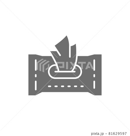 Paper wet wipes grey icon. Isolated on white background Paper wet wipes grey icon. Isolated on white background 81629597