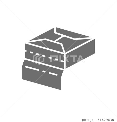 Open paper napkin packaging, wipes package, wet tissue grey icon. 81629630