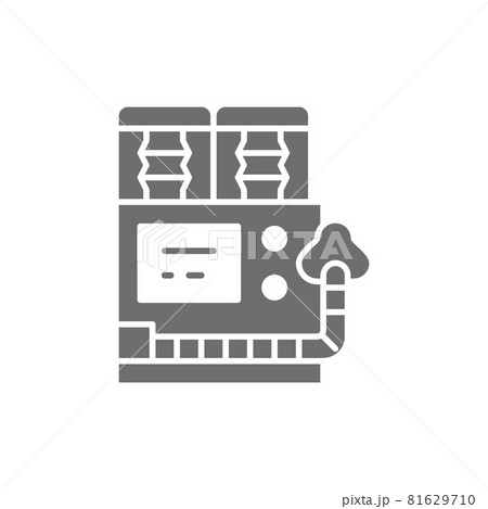Artificial lung ventilation device, anesthesia equipment grey icon. Artificial lung ventilation device, anesthesia equipment grey icon. 81629710