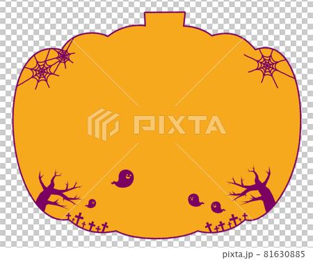 Halloween pumpkin-shaped silhouette frame 81630885