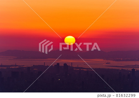 大阪湾の夕景 81632299