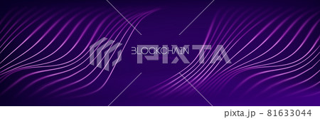 Blockchain technology background. Abstract finance internet technology and cryptocurrency exchange. Abstract sport background. Big data and data protection. Purple flow 3d vector illustration. 81633044