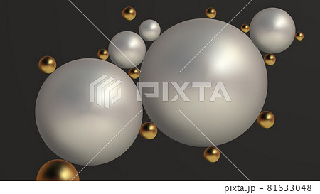 Trendy abstract poster with abstract 3d spheres on soft dark background. Vector concept with modern pattern. Abstract 3d geometric background. 81633048