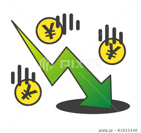 下落する円相場のイラスト 81633340