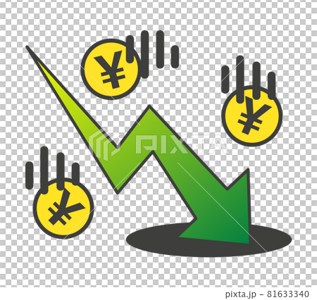 下落する円相場のイラスト 81633340