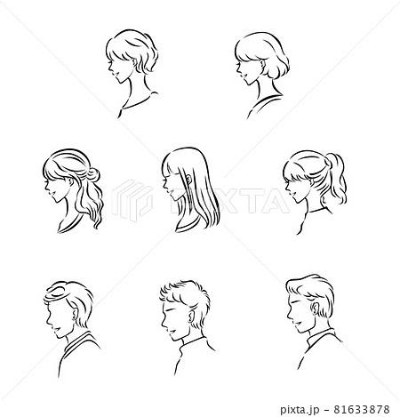 男女人物横顔イラスト 男女人物横顔イラスト 81633878