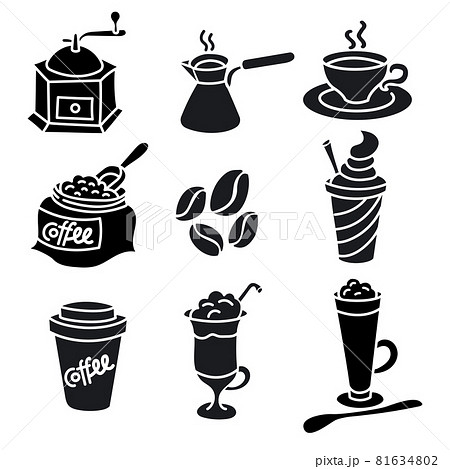 coffee drinks icons set coffee drinks icons set 81634802
