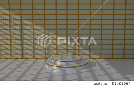 white podium and japanese wall background.3d rendering. white podium and japanese wall background.3d rendering. 81635664