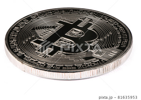 Silver bitcoin isolated on white background. (clipping path) Silver bitcoin isolated on white background. (clipping path) 81635953