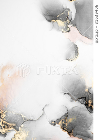 Black gold abstract background of marble liquid ink art painting on paper . Black gold abstract background of marble liquid ink art painting on paper . 81639406